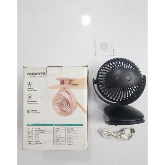 Joyroom CY486 POPlanet Portable Charging Clip Fan Black