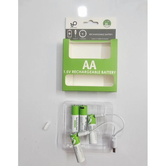 Lithium AA Batteries Rechargeable 2600mAh Battery 4Pcs