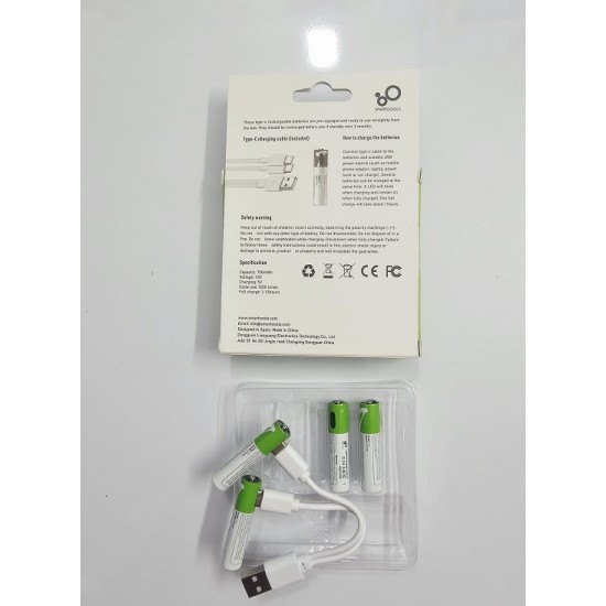 AAA Rechargeable Batteries 4Pcs