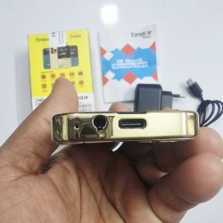 Tinstar T666 Mini Button Card Phone Gold
