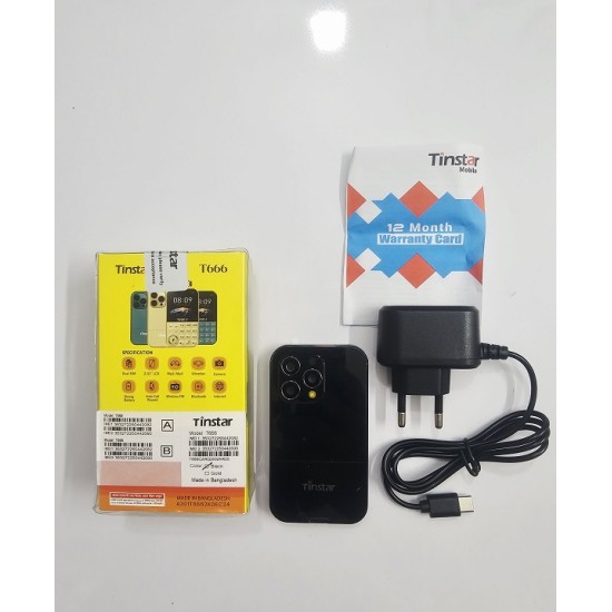 Tinstar T666 Mini Feature Card Phone Black