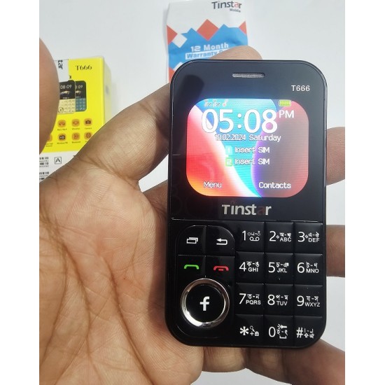 Tinstar T666 Mini Feature Card Phone Black
