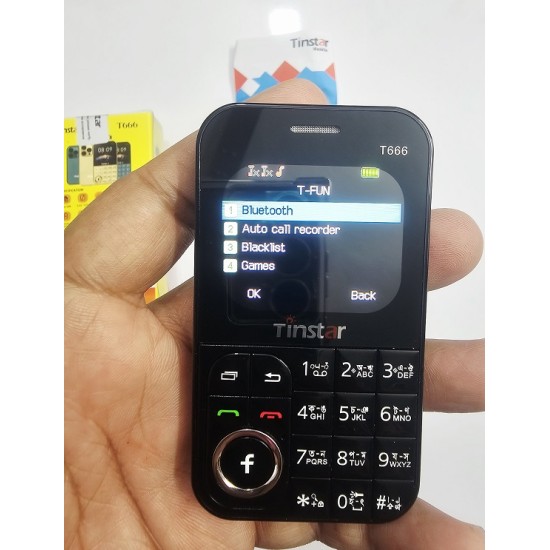 Tinstar T666 Mini Feature Card Phone Black