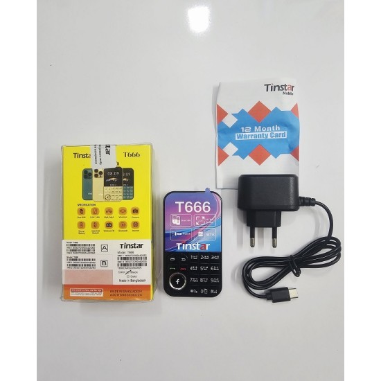 Tinstar T666 Mini Feature Card Phone Black