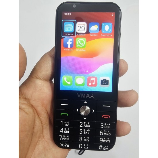VMAX Note14 4G Android Button Phone 4GB RAM Black