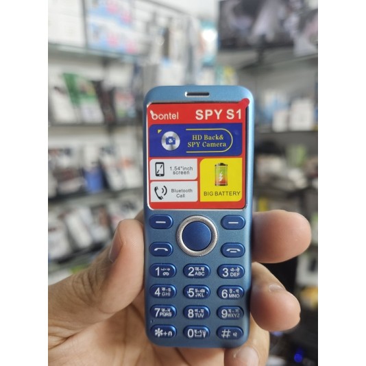 Bontel Spy S1 Mini Button Phone Metal Body Blue