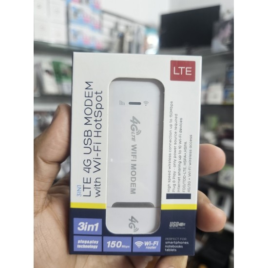 LTE 3 in 1 Wireless 4G USB MODEM with Wi-Fi HotSpot