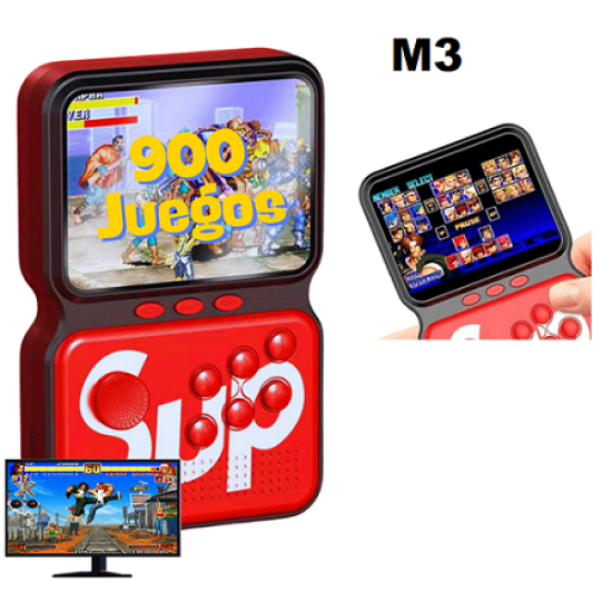 M3 Game Box 900 Games Classic Kids Game Console Red