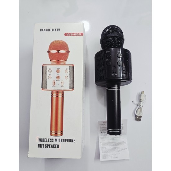 Portable Handheld WS858 Wireless Bluetooth Karaoke Microphone With Mic