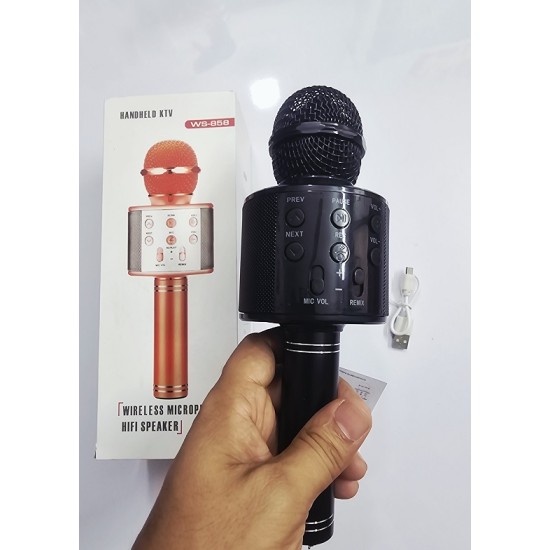 Portable Handheld WS858 Wireless Bluetooth Karaoke Microphone With Mic