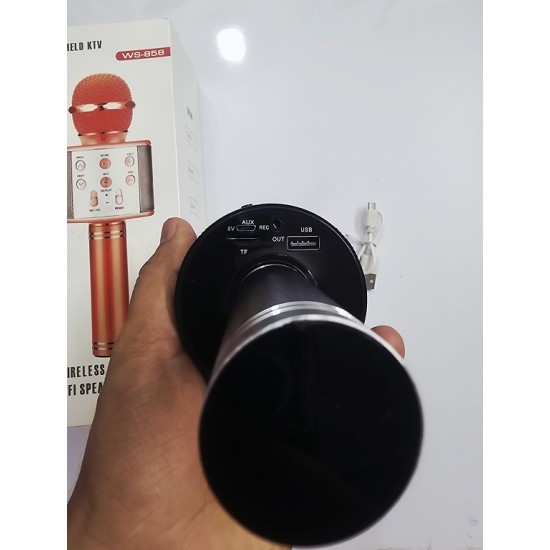 Portable Handheld WS858 Wireless Bluetooth Karaoke Microphone With Mic