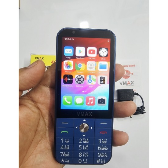 VMAX Note14 4G Wifi Android Button Phone 4GB RAM 64GB ROM -Blue