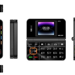 Vmax i72 flip Mini Folding Phone Dual Display Dual Sim Black