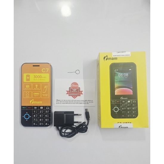 imam C7 Vista Button Phone 3.5 inch Display Gray