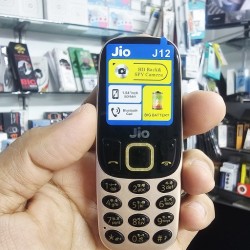 Jio J12 Mini Phone With Cover Gold