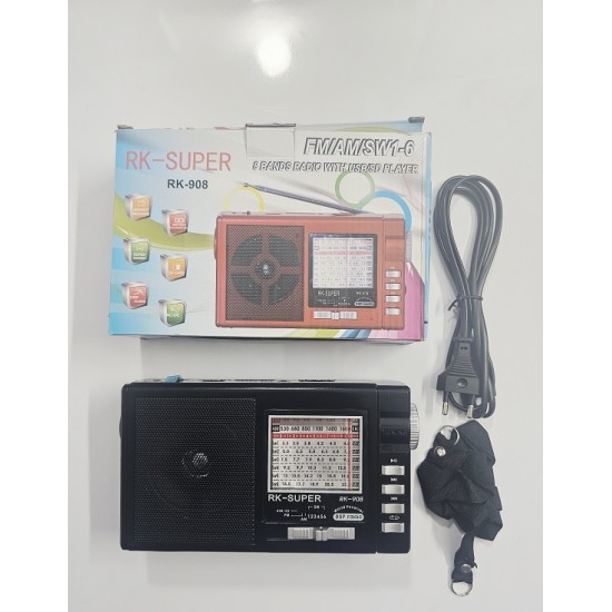 RK Super 8 Band 908 Bluetooth FM Radio