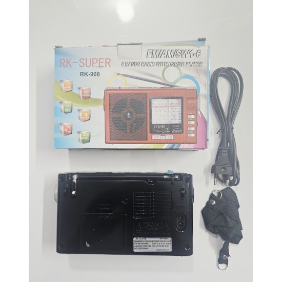 RK Super 8 Band 908 Bluetooth FM Radio