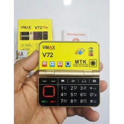 Vmax i72 flip Folding Phone Two Display Gold