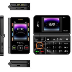 Vmax i72 flip Mini Folding Phone Dual Display Dual Sim Black