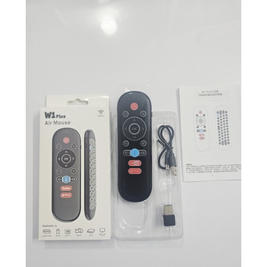 W1 Plus Wireless Air Mouse Remote with Keyboard Voice Control