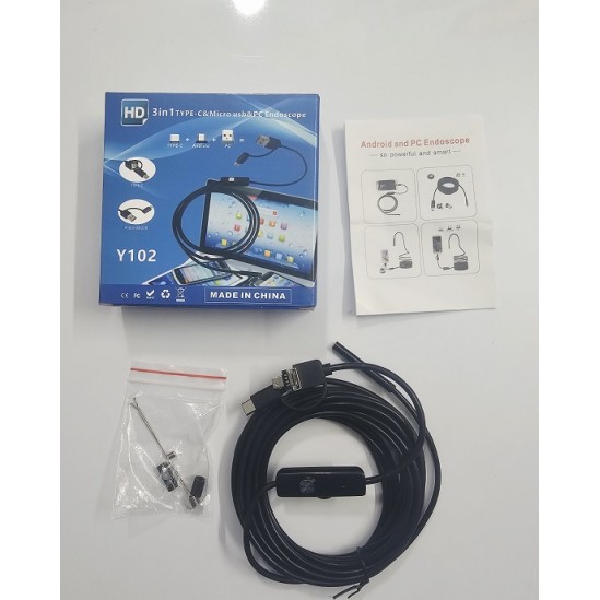 Y101 3 in 1 inspection Endoscope Camera 5 Meter Waterproof