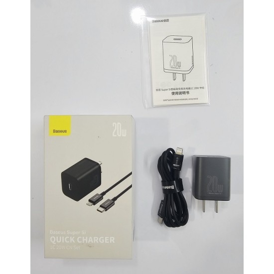 Baseus Super Si Quick Charger 20W Adapter With ip Cable
