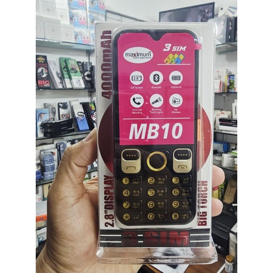Maximum MB10 Button Phone Three Sim 4000mAh