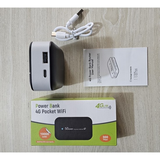 4G Wifi Pocket Router 10000mAh Power Bank 300Mbps