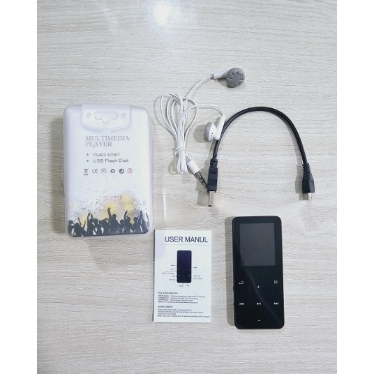 S08 MP3 MP4 Music Player Sound Player Button Touch Bluetooth FM Black