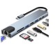 8 In 1 Type C 3 1 To 4k HdTV Hub Adapter With Sd Tf Rj45 Port