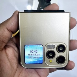 Gretel G7 Flip Folding Phone Dual Display Caseing Gold