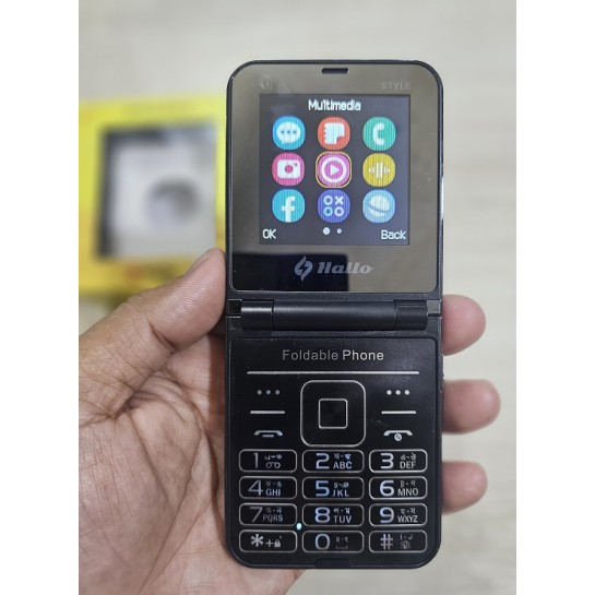 Hallo Style Folding Phone Four Sim Black