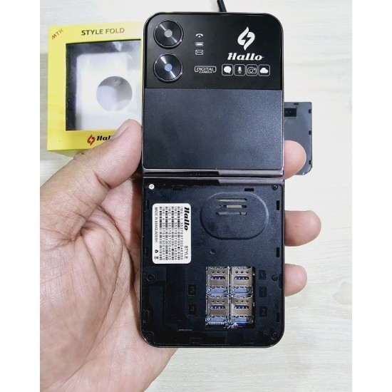 Hallo Style Folding Phone Four Sim Black