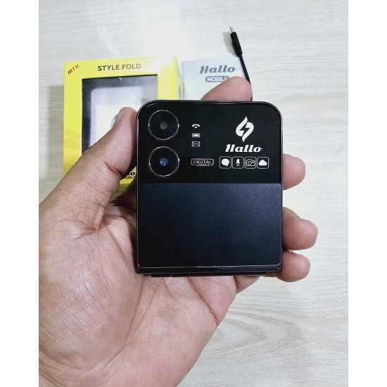 Hallo Style Folding Phone Four Sim Black