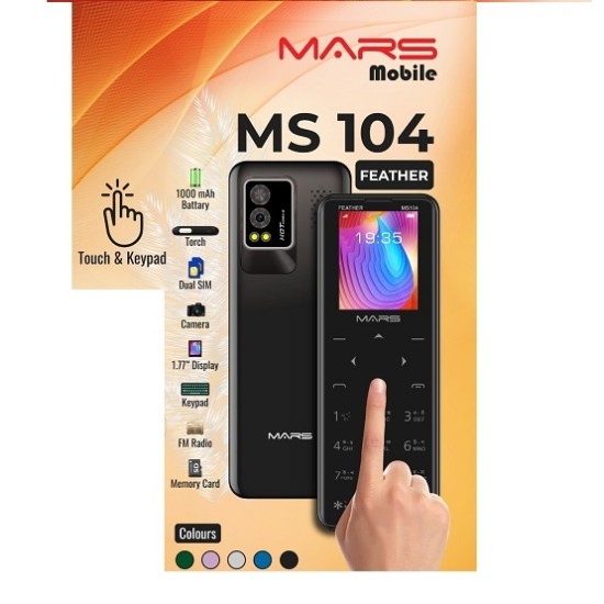 MARS MS104 Feature Phone Touch Display Blue