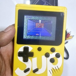 Sup 400 in 2 Game Player 2 inch Color Display Kids Game Console - Yellow