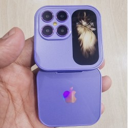 i17 Mini Folding Mobile Phone 2 SIM Purpal
