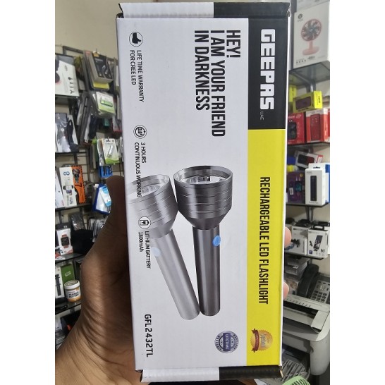 Geepas GFL-2432TL Rechargable LED Flashlight Torch Light