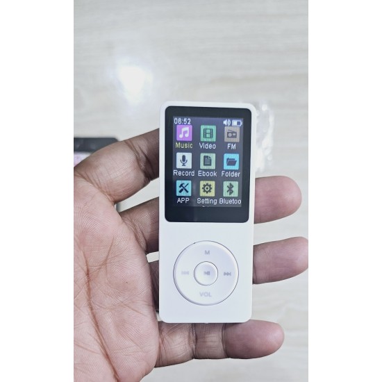 Bluetooth D8 MP3 MP4 Music Player FM Radio White