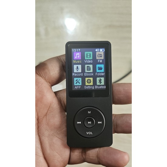 D8 MP3 MP4 Music Player FM Radio Black