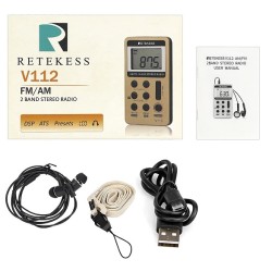 Retekess V112 Pocket AM FM Radio Rechargeable