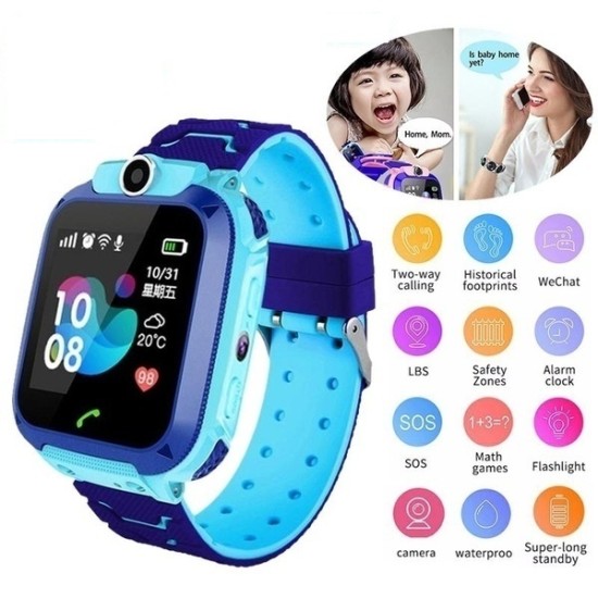 Q12 Kids GPS Smart Watch Water Reset Touch Display Sim Supported
