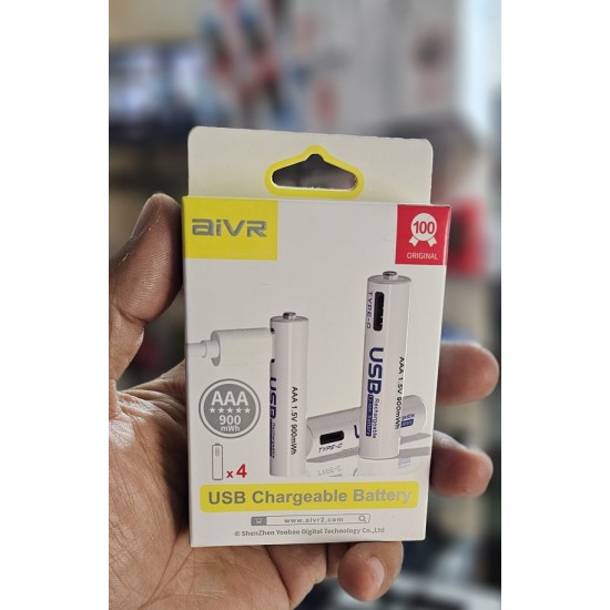 AiVR AAA Rechargeable Battery USB Charger Battery 4pc