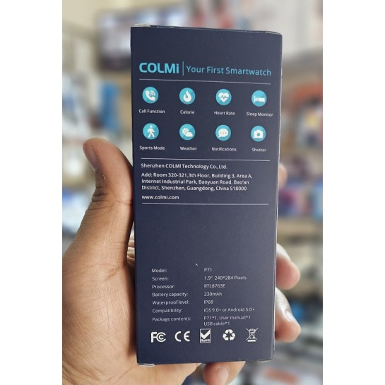Colmi P71 Smart Watch Voice Call 1.9 inch Waterproof Black