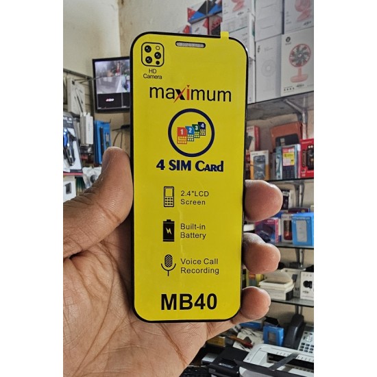 Maximum MB40 Pro Max Super Slim 4 Sim Phone Black