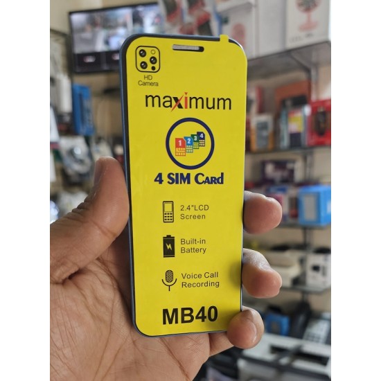 Maximus MB40 Pro Max Super Slim 4 Sim Phone Blue