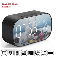 HAVIT M3 Mirror Alarm Clock Bluetooth Speaker