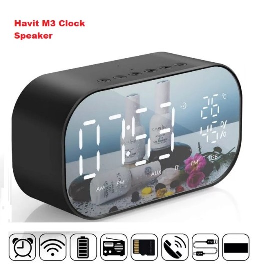 HAVIT M3 Mirror Alarm Clock Bluetooth Speaker