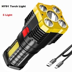 HY912 Usb Charge flash light 5 LED Light
