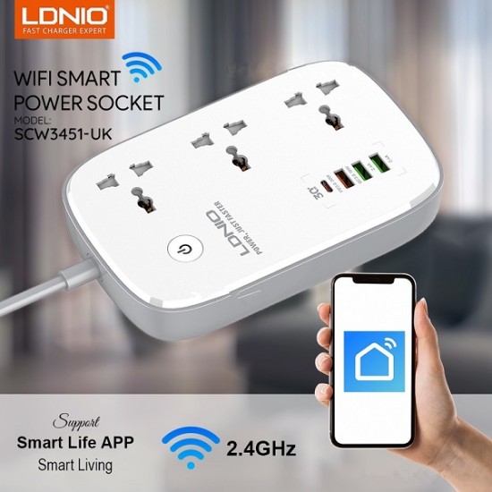 LDNIO WIFI Smart Power Strip PD 30W Apps Control